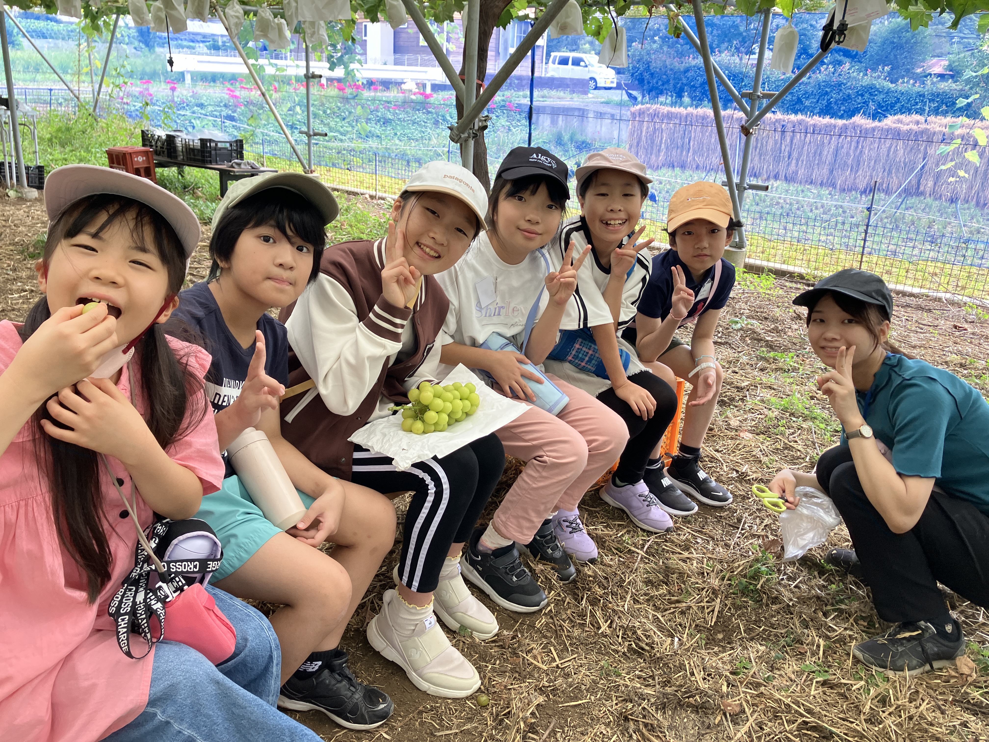 9/20出発 秋の1dayキャンプ【シャインマスカット狩り＆うどん作り＆マスつかみ取り編】